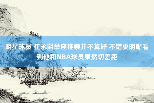 明星球员 崔永熙举座推崇并不算好 不错更明晰看到他和NBA球员果然切差距